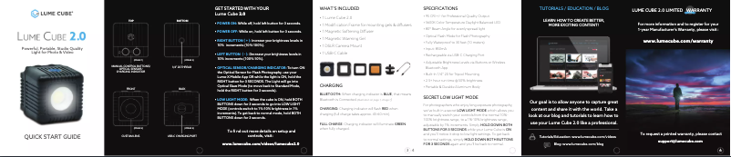 Page 1 de la notice Manuel utilisateur Lume Cube 2.0