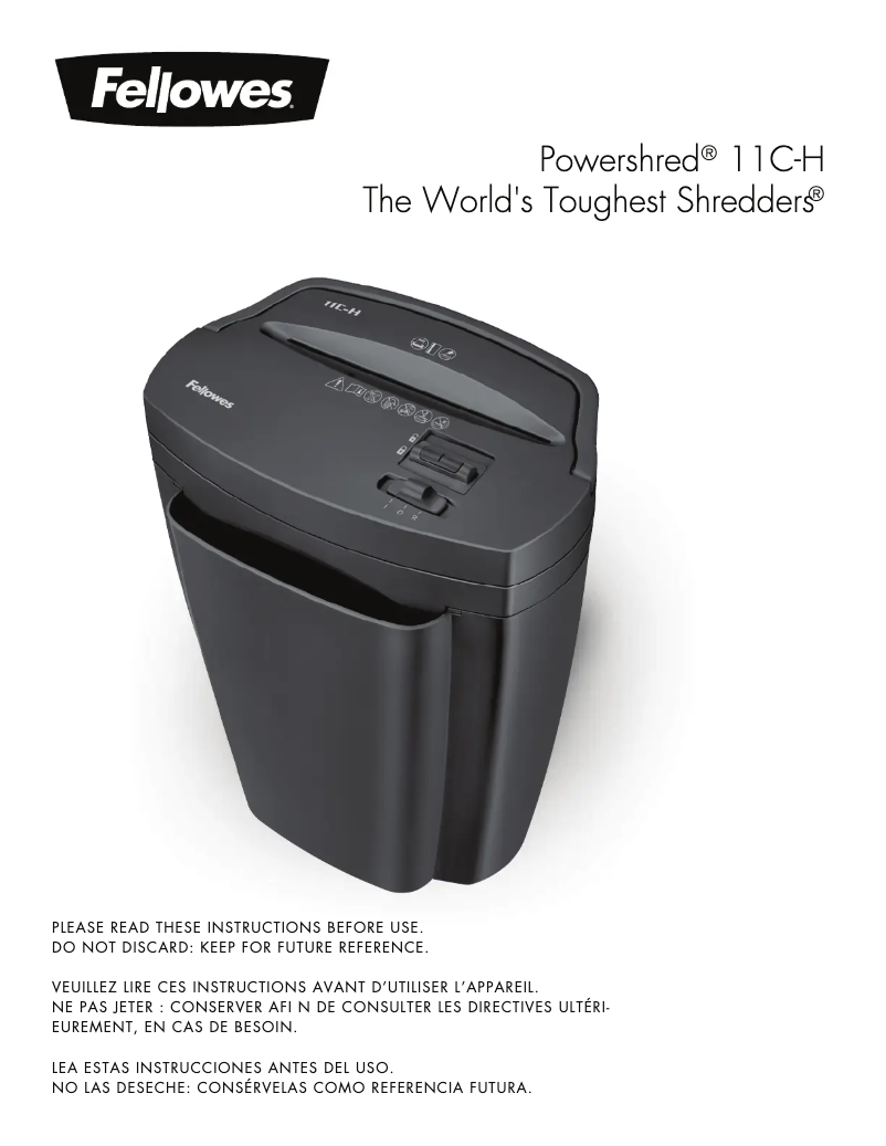 Página 1 del manual Manual de usuario Fellowes Powershred 11C-H