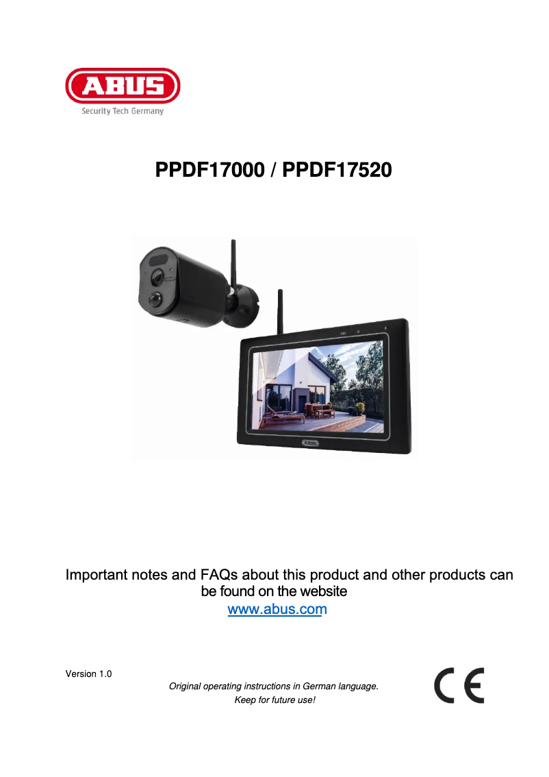 Página 1 del manual Manual de instrucciones Abus PPDF17000