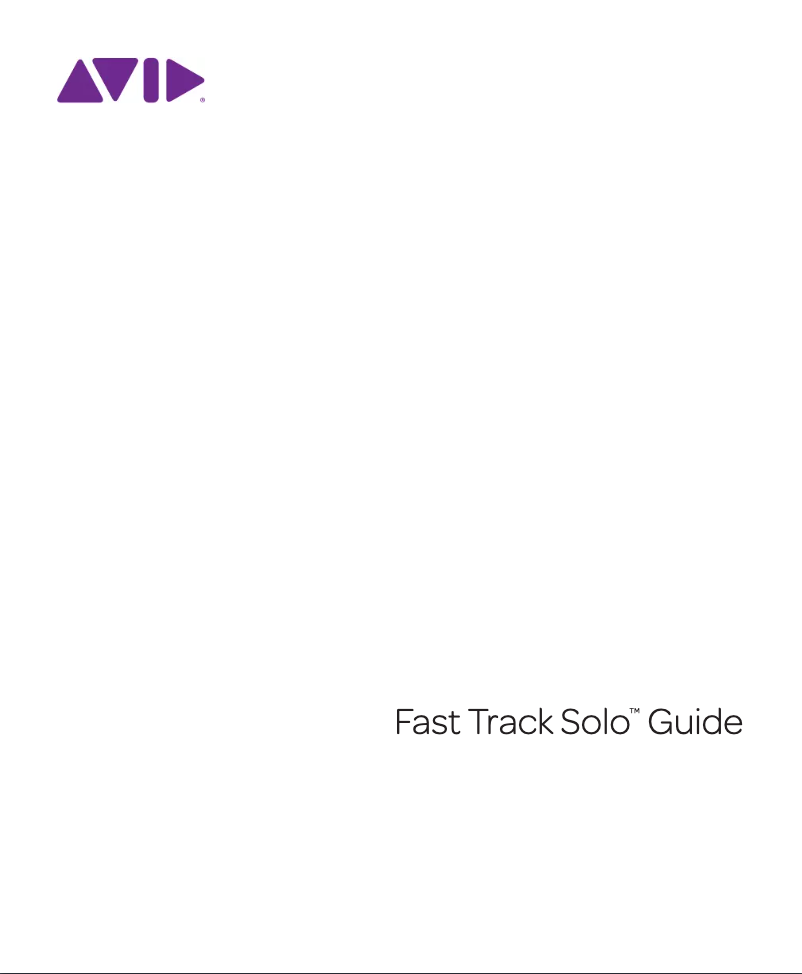 Page 1 de la notice Manuel utilisateur Avid Fast Track Solo with Pro Tools Express