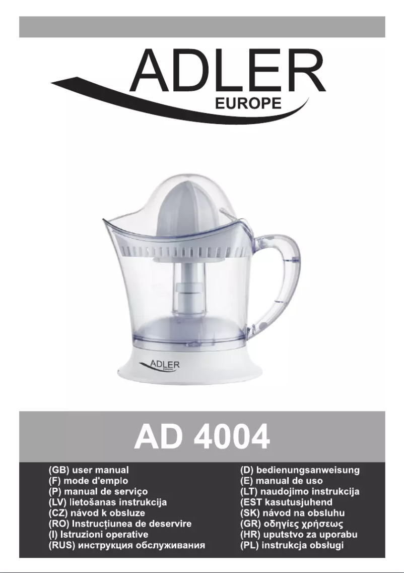 Page n°1 - Manuel utilisateur Adler AD 4004