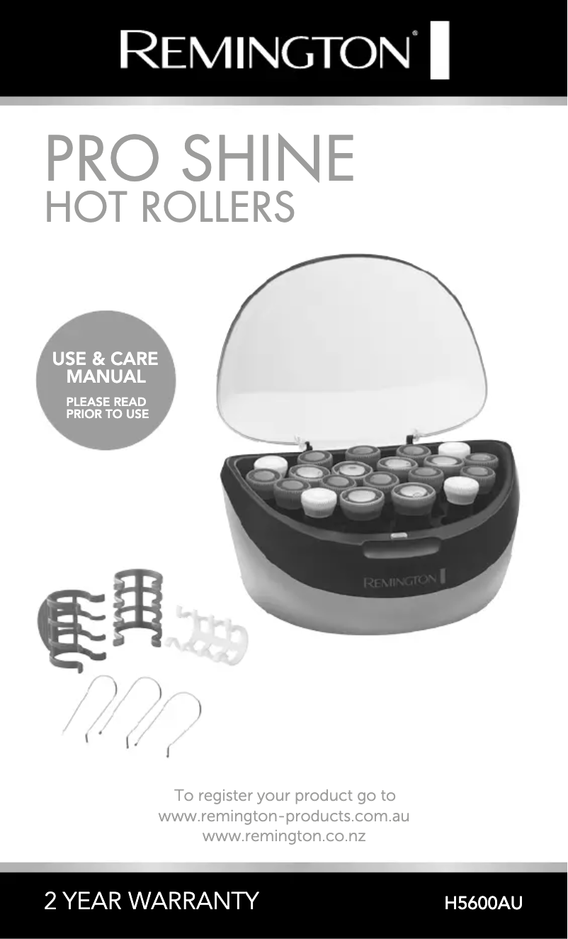 Page 1 de la notice Manuel utilisateur Remington Pro Shine Hot Rollers H5600AU