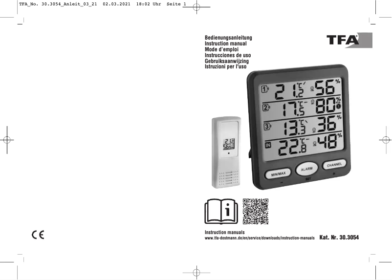 Page 1 de la notice Manuel utilisateur TFA 30.3054.10