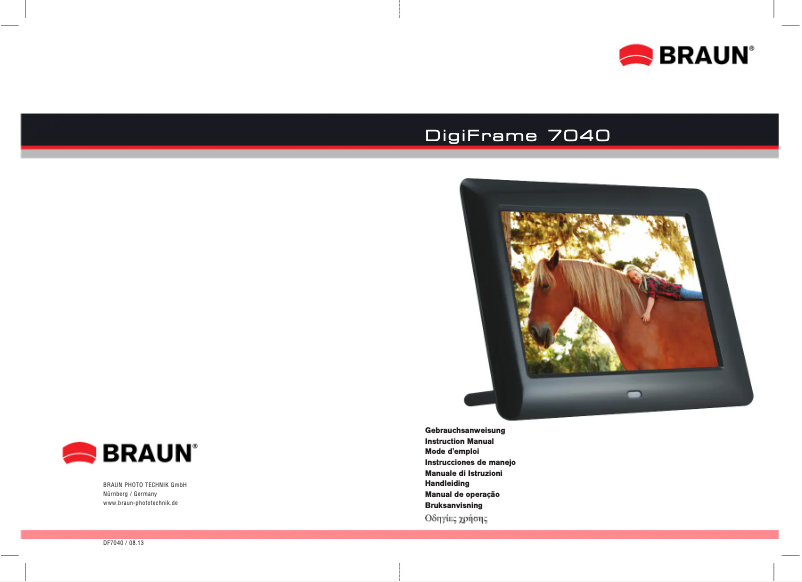 Page n°1 - Manuel utilisateur Braun DigiFrame 7040