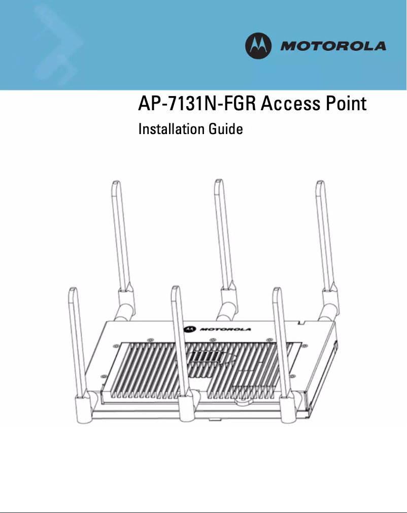Page n°1 - Manuel utilisateur Zebra AP-7131N