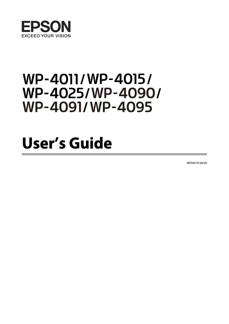 Image de la première page du manuel de l'appareil WorkForce Pro WP4011