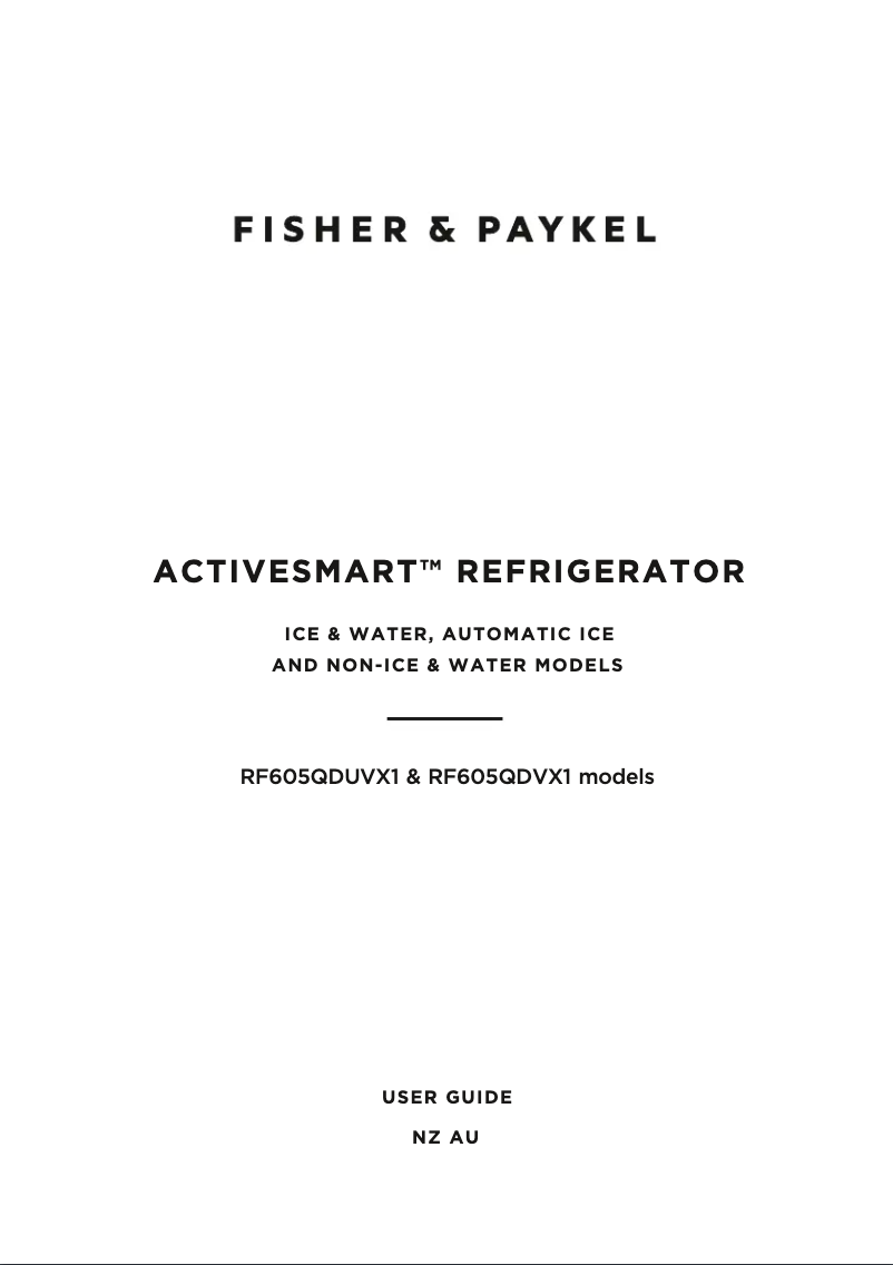 Image de la première page du manuel de l'appareil RF605QDVB1