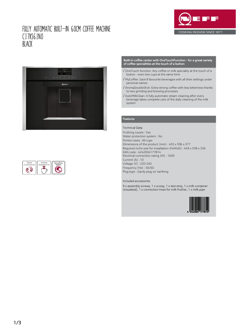 Image de la première page du manuel de l'appareil C17KS61N0