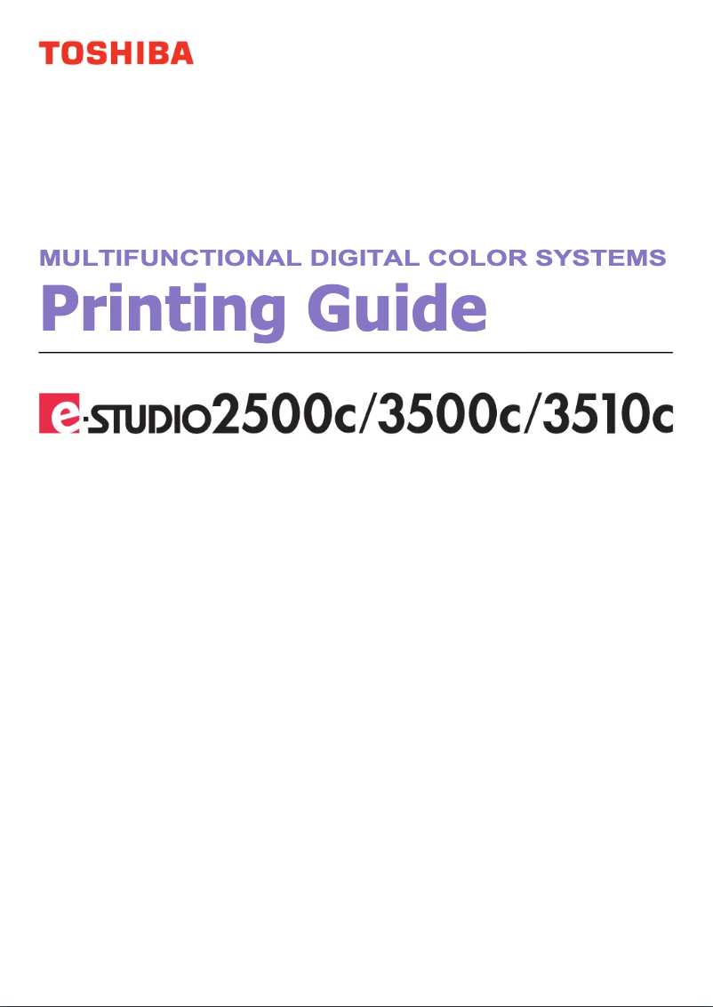 Página 1 del manual Manual de usuario Toshiba e-studio 2500c