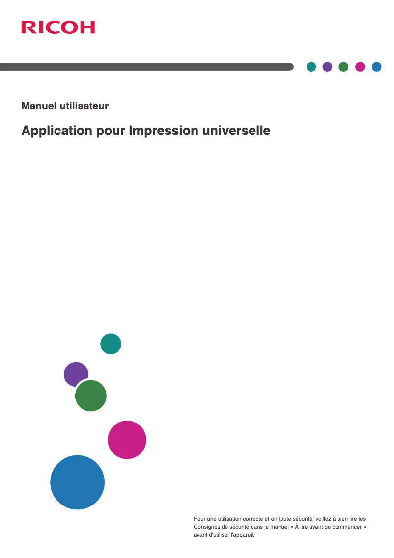 Page n°1 - Manuel utilisateur Ricoh IM 460F