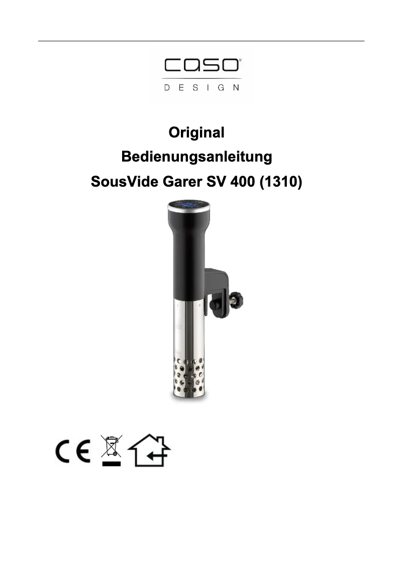 Page 1 de la notice Manuel utilisateur Caso Sous-Vide SV 400
