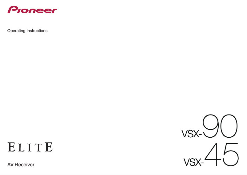 Image de la première page du manuel de l'appareil Elite VSX-45