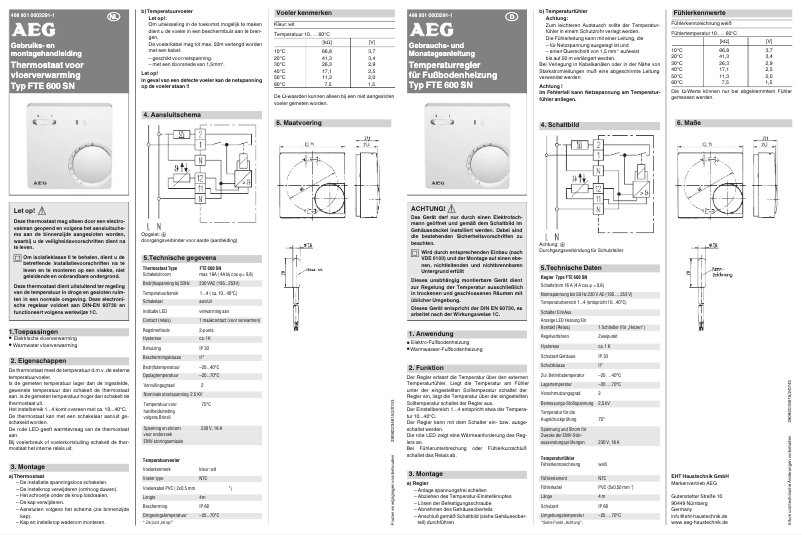 Image de la première page du manuel de l'appareil FTE 600 SN