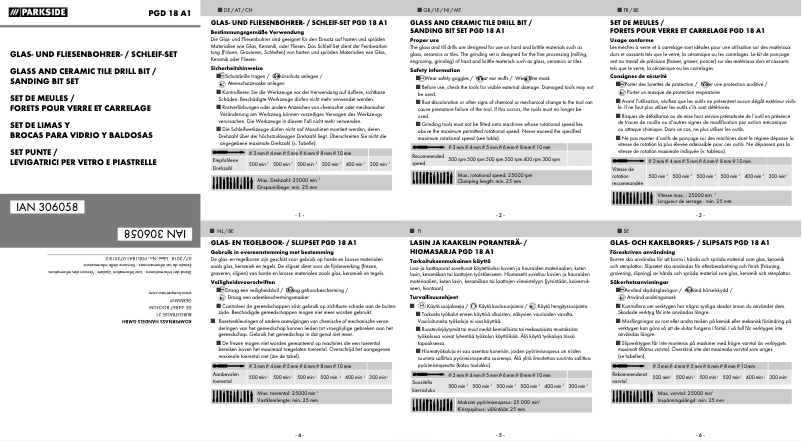 Page 1 de la notice Manuel utilisateur Parkside PGD 18 A1