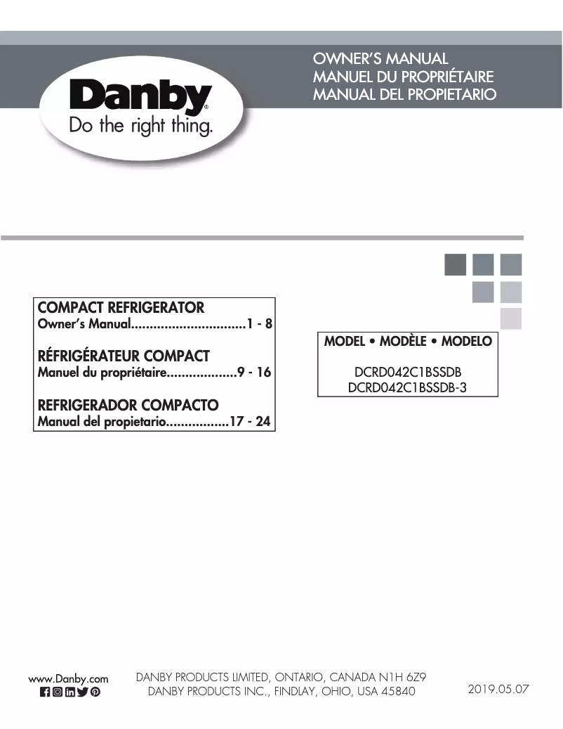 Image de la première page du manuel de l'appareil DCRD042C1BSSDB-3