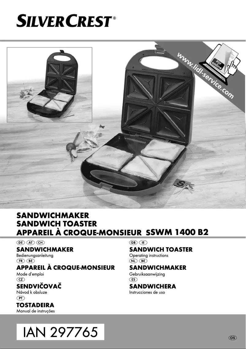 Page 1 de la notice Manuel utilisateur SilverCrest SSWM 1400 B2