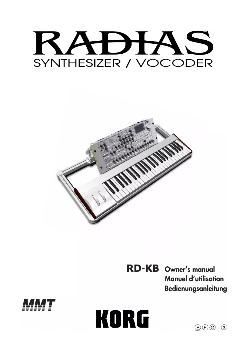 Page n°1 - Manuel utilisateur Korg RADIAS