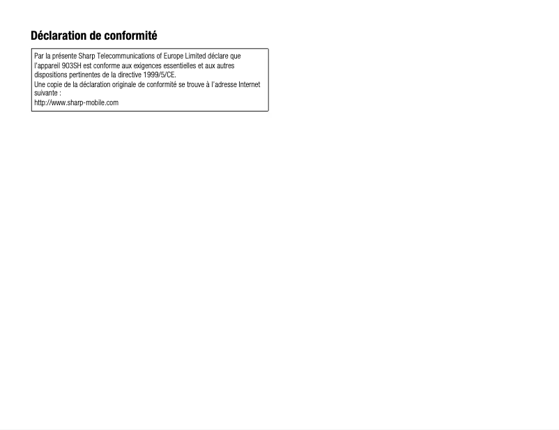 Page n°1 - Manuel utilisateur Sharp V903SH