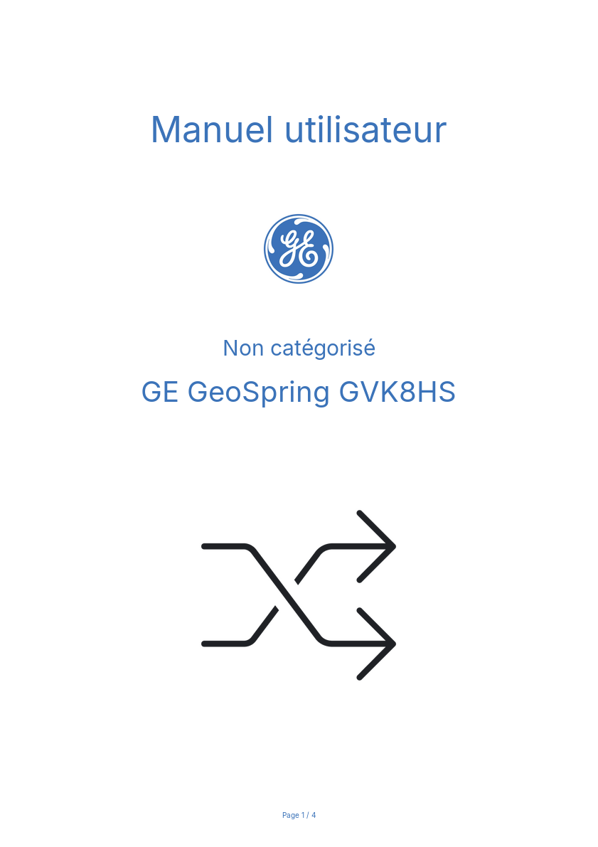 Image de la première page du manuel de l'appareil GeoSpring GVK8HS