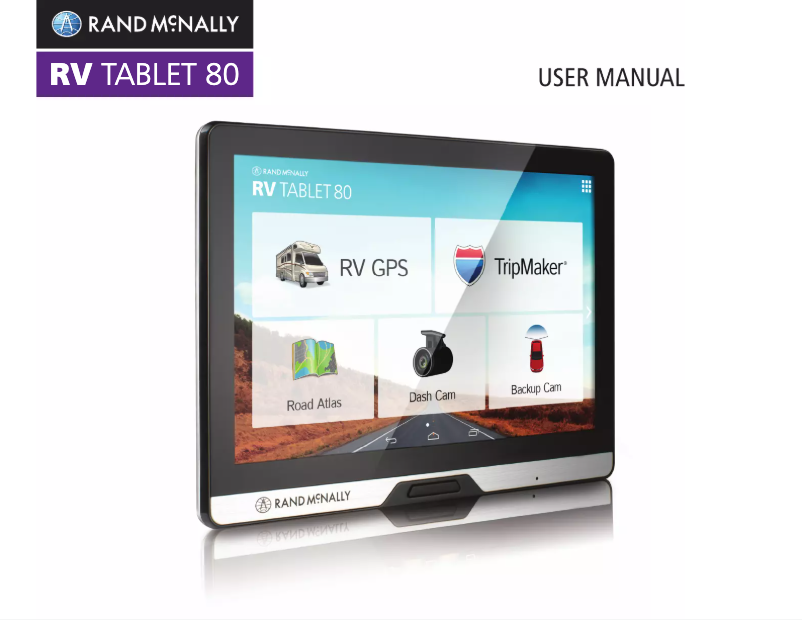 Page 1 of the manual User Manual Rand McNally RV Tablet 80