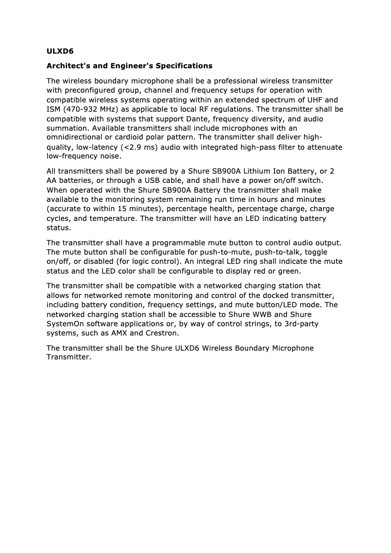 Image de la première page du manuel de l'appareil ULXD8