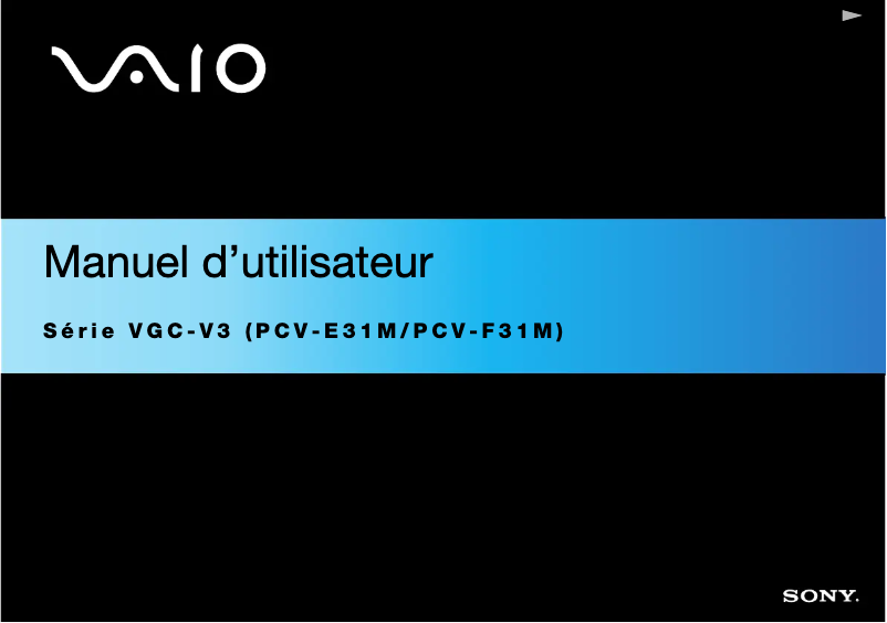 Image de la première page du manuel de l'appareil Vaio VGC-V3S