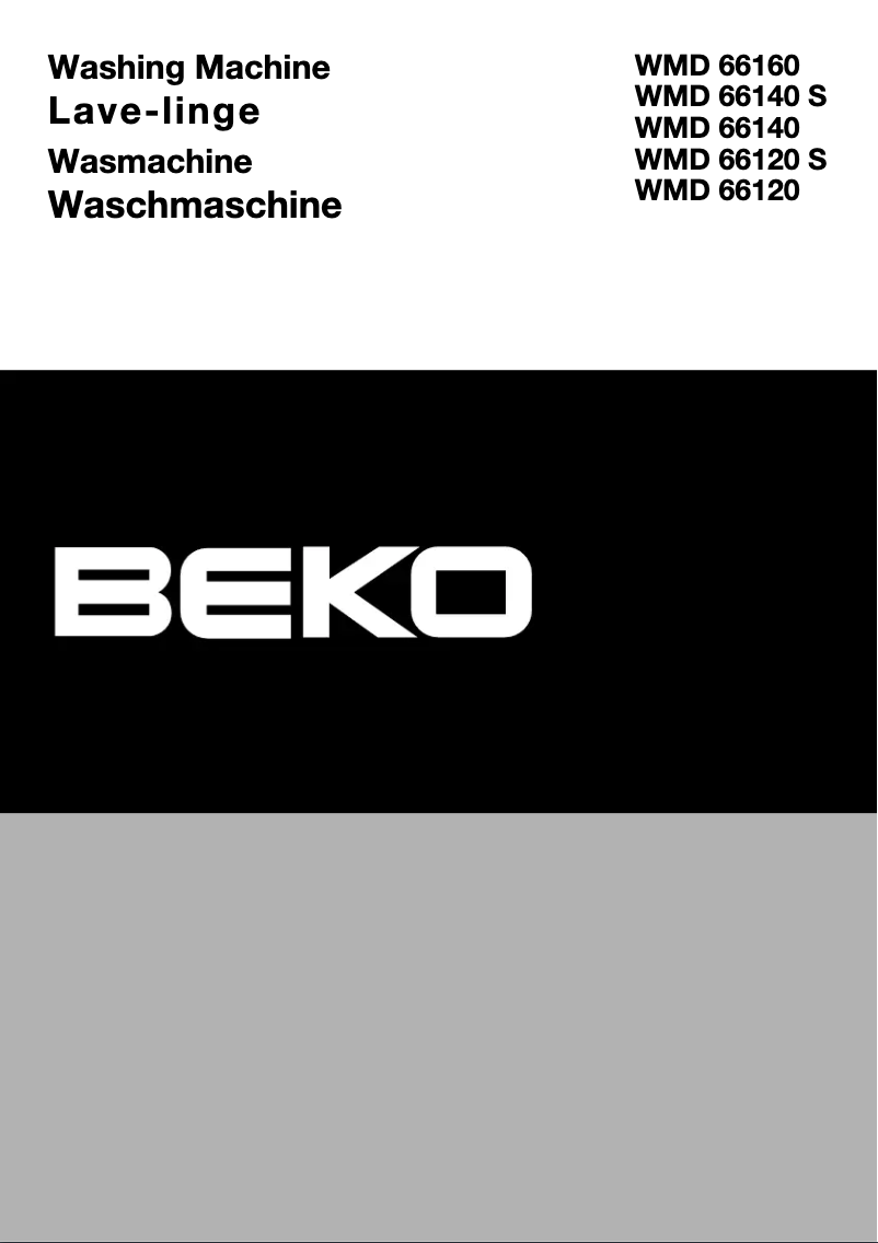 Page 1 de la notice Manuel utilisateur Beko WMD 66160
