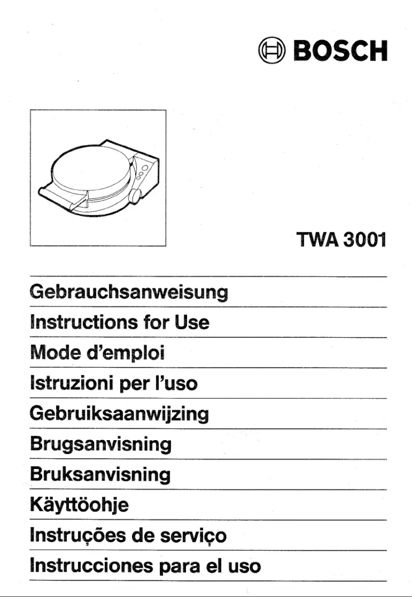 Page 1 de la notice Manuel utilisateur Bosch TWA3000