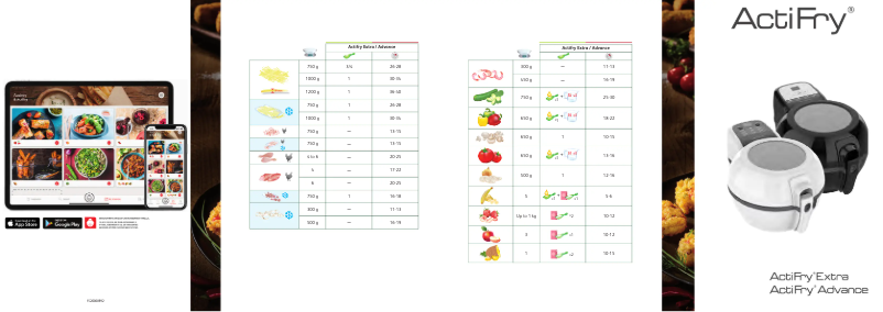 Page 1 de la notice Guide de démarrage rapide SEB Actifry Advance