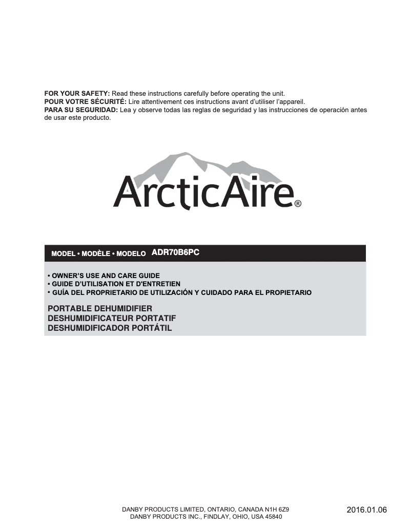 Image de la première page du manuel de l'appareil ADR70B6PC