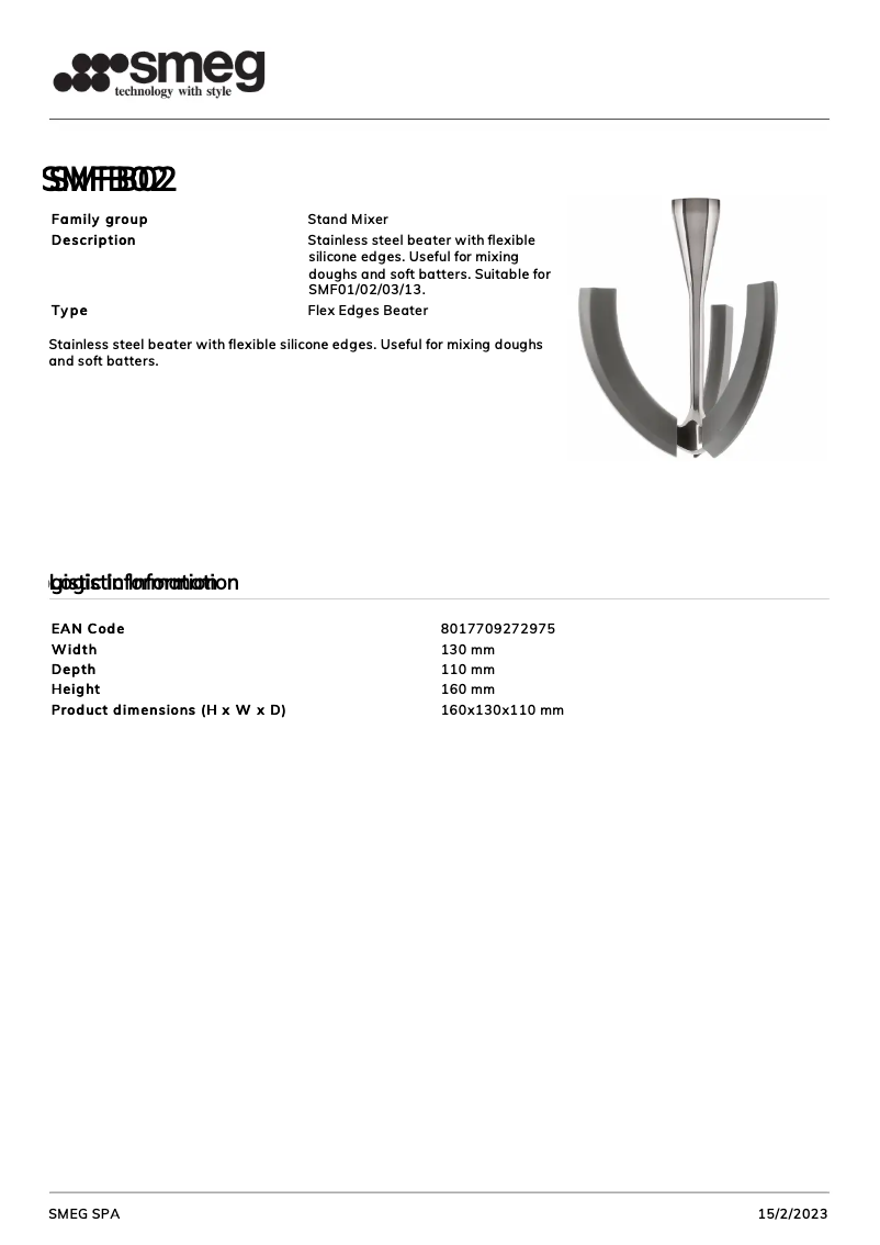 Page n°1 - Brochure Smeg SMFB02