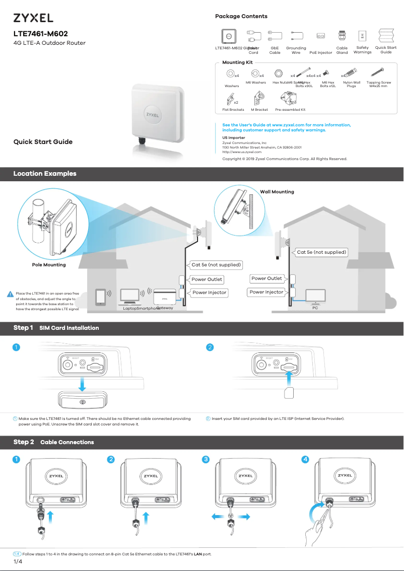 Image de la première page du manuel de l'appareil Nebula LTE7461-M602