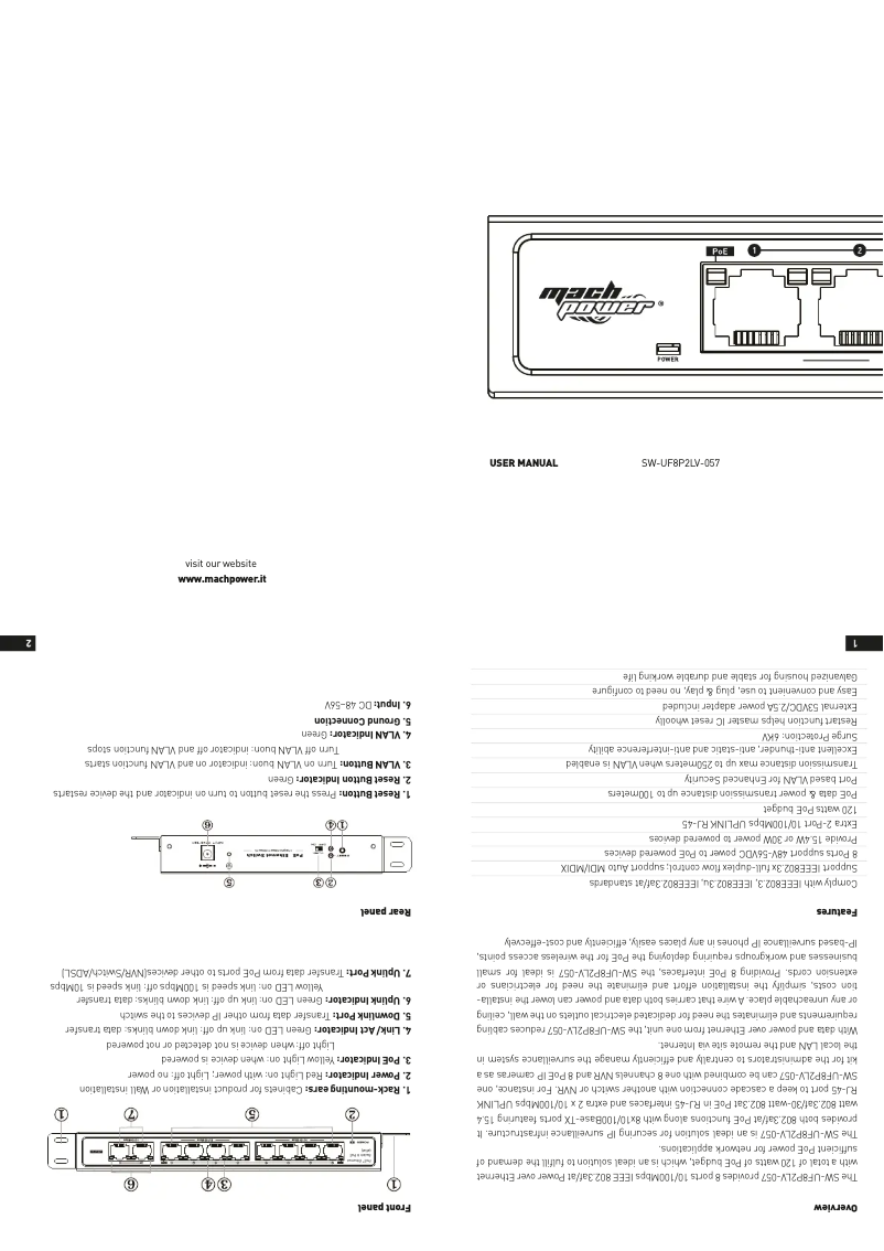 Page n°1 - Manuel utilisateur Mach Power SW-UF8P2LV-057
