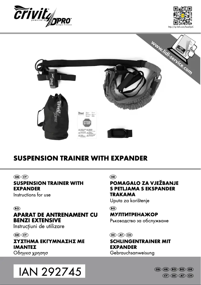 Page 1 de la notice Manuel utilisateur Crivit IAN 292745