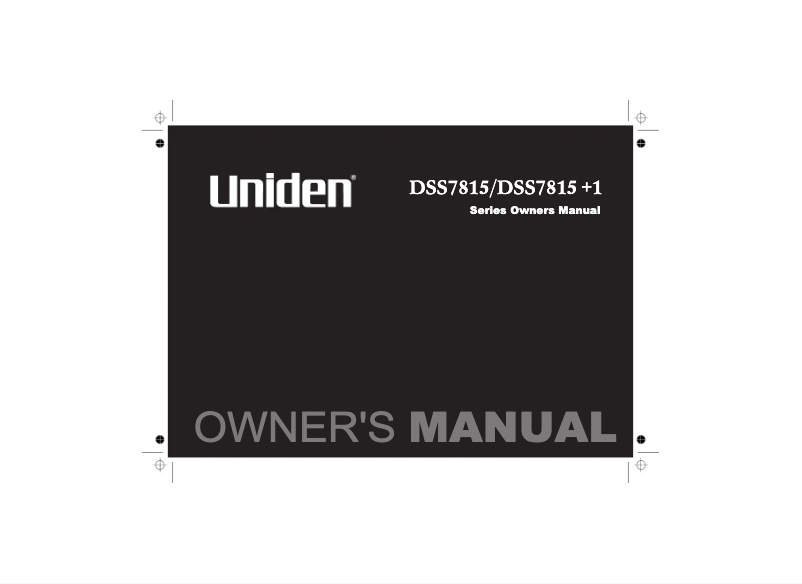 Page 1 of the manual User Manual Uniden DSS 7815+1
