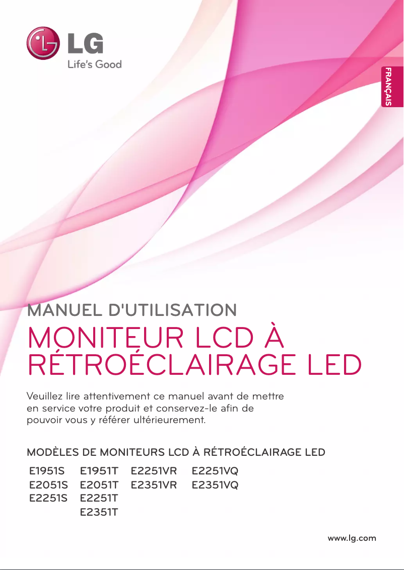 Page 1 de la notice Manuel utilisateur LG E2051S-BN