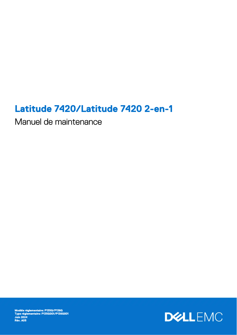 Page 1 de la notice Manuel utilisateur Dell Latitude 7420