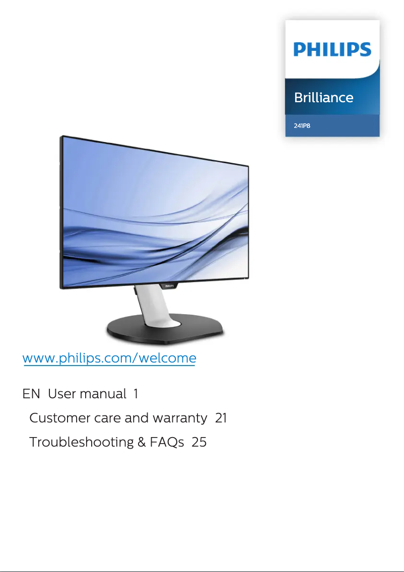 Page 1 de la notice Manuel utilisateur Philips Brilliance 241P8QPJEB