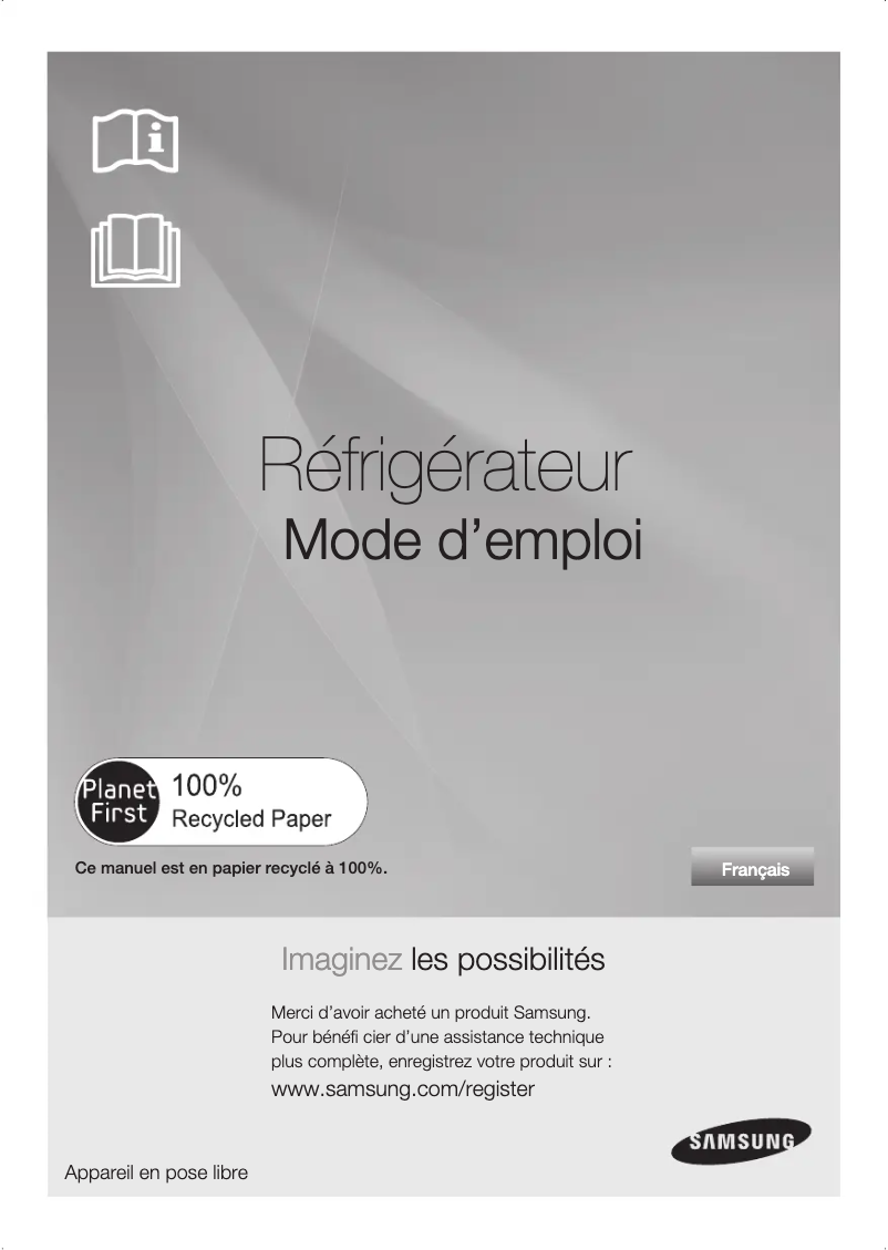 Page 1 de la notice Manuel utilisateur Samsung RSG5U