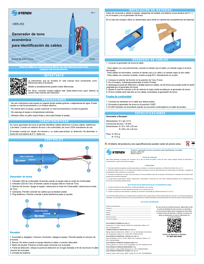 Page 1 de la notice Manuel utilisateur Steren HER-253