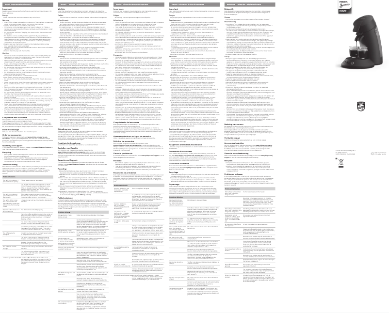 Image de la première page du manuel de l'appareil Senseo Original Plus CSA210