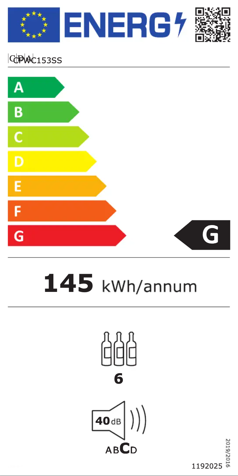 Page n°1 - Label énergétique CDA CFWC153