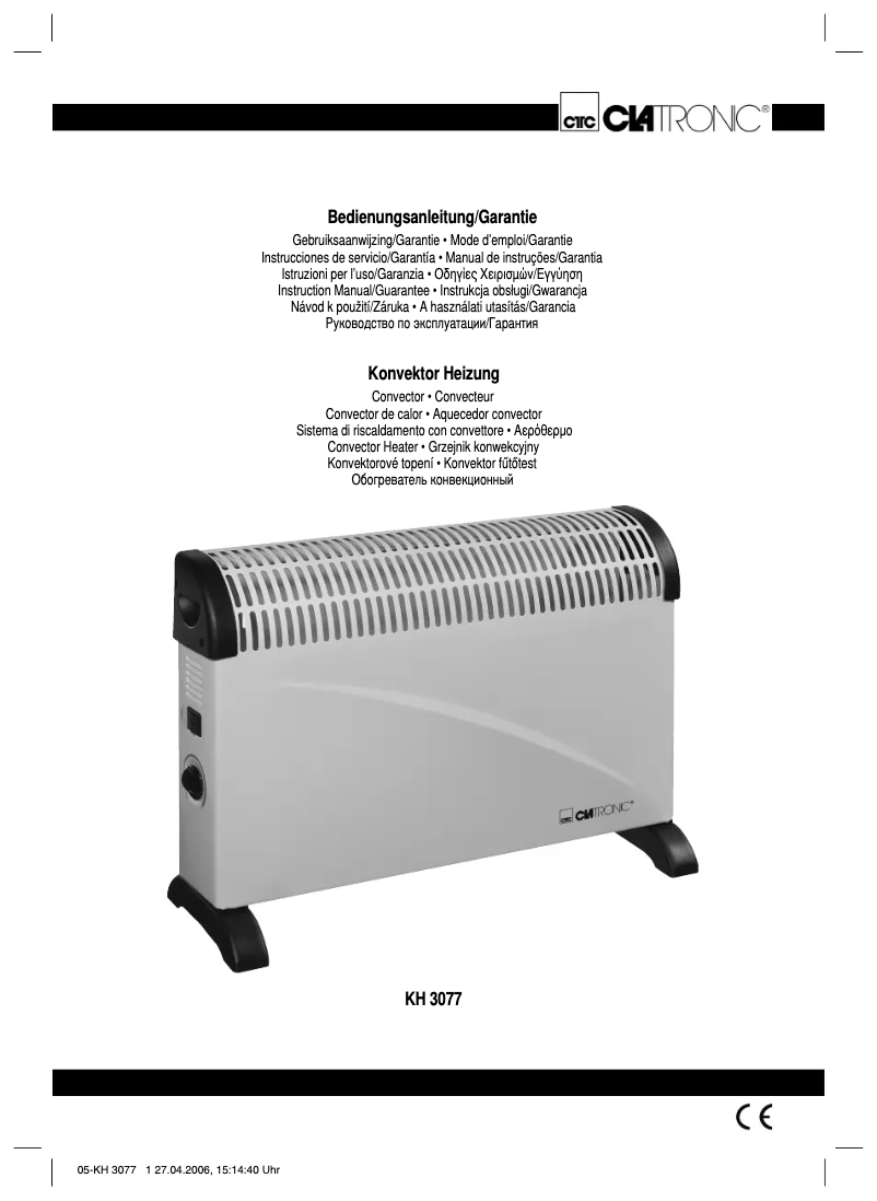 Image de la première page du manuel de l'appareil KH 3077