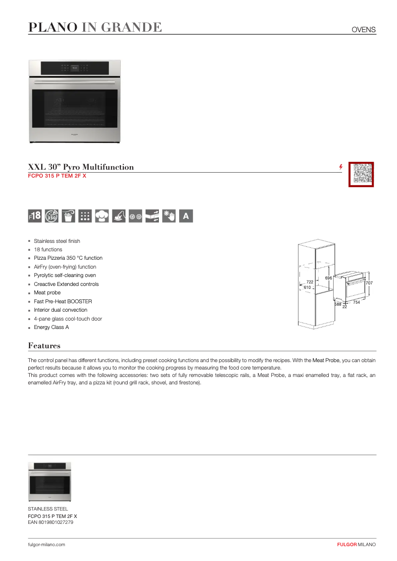 Page n°1 - Fiche technique Fulgor Milano FCPO 315 P TEM 2F X