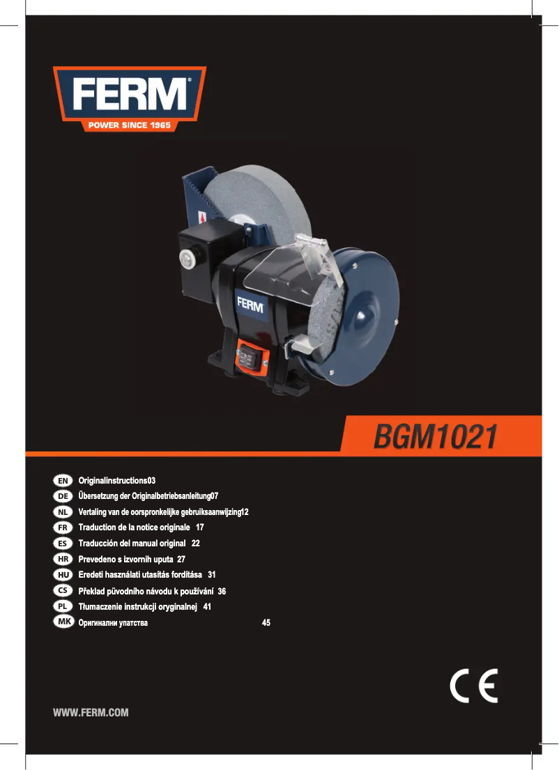 Page 1 de la notice Manuel utilisateur Ferm BGM1021