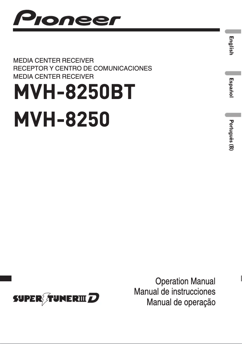 Page n°1 - Manuel utilisateur Pioneer MVH-8250BT
