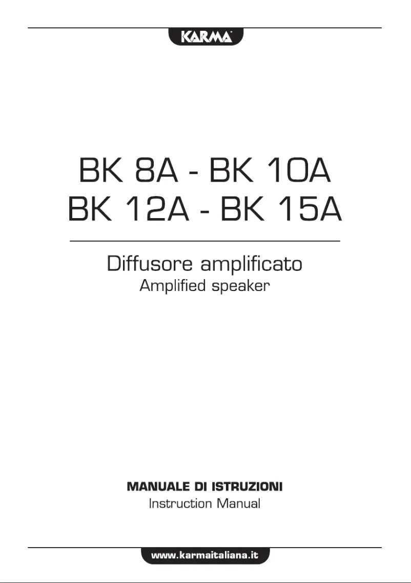 Page n°1 - Manuel utilisateur Karma BK 8A