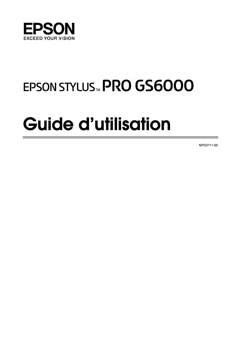 Page n°1 - Manuel utilisateur Epson Stylus Pro GS6000