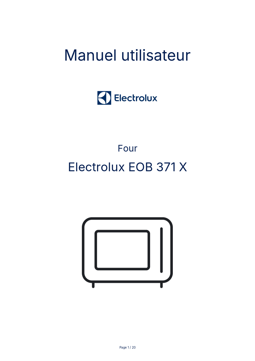 Image de la première page du manuel de l'appareil EOB 371 X