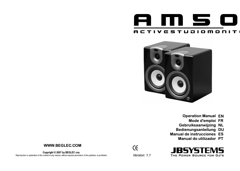 Page 1 de la notice Manuel utilisateur JB systems AM 50